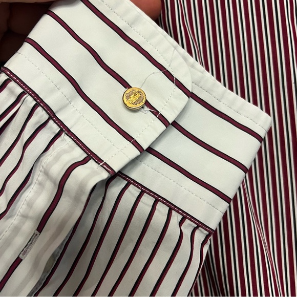 Ralph Lauren Womens 3X Red White Blue Striped Button Down Long Sleeve Shirt - Picture 4 of 7